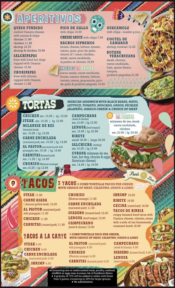 La Bamba Menu image 1
